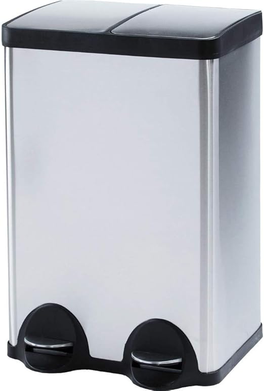 Amazon アイリスプラザ ゴミ箱 分別 おしゃれ キッチン 生ゴミ ふた付き ペダル式 60l 匂いが漏れない ステンレス シルバーstpl 60 フタ付きゴミ箱 オンライン通販