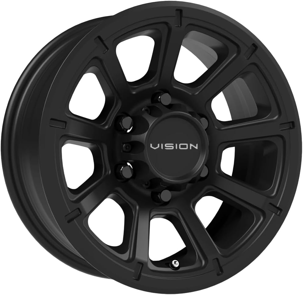 Vision 353 Turbine Trailer 15x6 6x5.5" +0mm Matte Black Wheel Rim 15" Inch 353VTH5683MB0