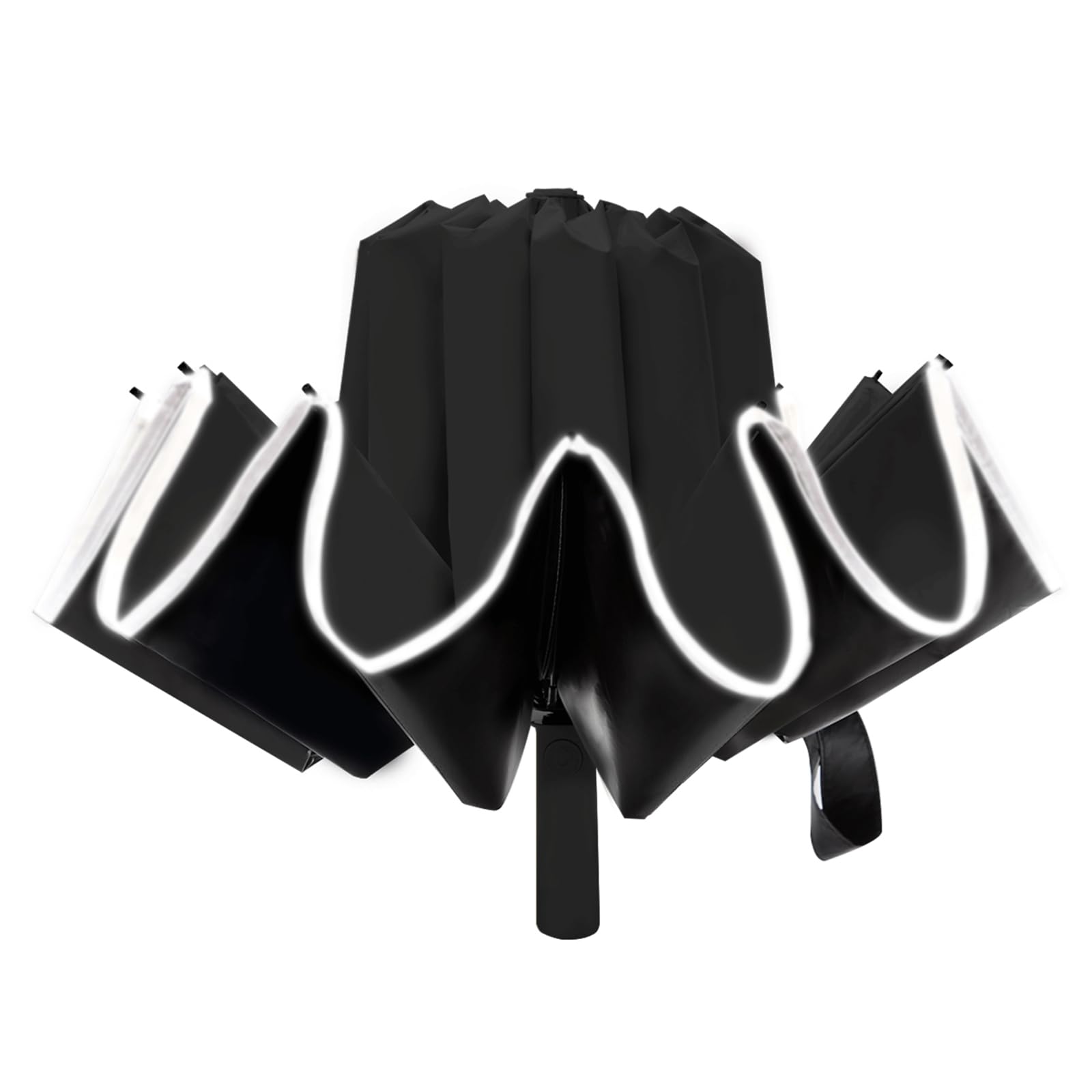LantusireLantusire Large Double-Ribs Umbrella with Reflective Strips, Automatic Reverse Folding Umbrella