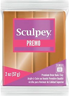 Sculpey Premo™ Polymer Oven-Bake Clay, Gold, Non Toxic, 2 oz. bar, Great for jewelry making, holiday, DIY, mixed media and...