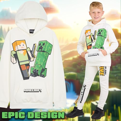 Image of Minecraft Boys Pants Set - Cozy Hoodie and Joggers for Kids - Fun Gifts for Boys