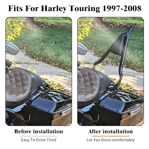 HDBUBALUS Motorrad Sissy Bar Abnehmbare hintere Beifahrer Rückenlehne Fit für Harley Touring Road King Road Glide Street Glide 1997-2008 Schwarz