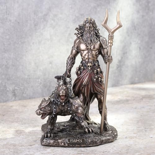 Estatua Hades Dios Griego y Cerbero 6.5 pulgadas miniatura 7