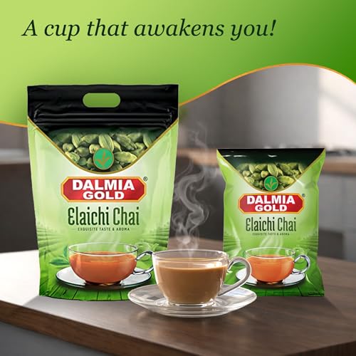 Image of Dalmia Gold Elaichi CTC Tea -200gms Poly Pack | Cardamom Tea | Elaichi Chai with No Artificial Flavours | 100% Vegetarian | Exquisite Taste and Aroma | Pack of 5