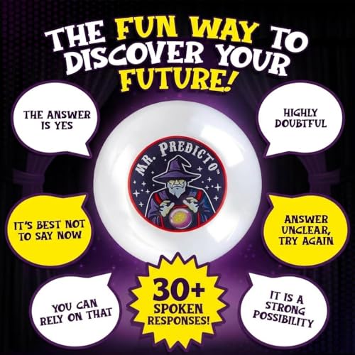 Talking Mr. Predicto Fortune Telling Ball – Ask a Question &amp; He Speaks Your Answer Out Loud – Color Changing Plastic Crystal Ball Toy with 30+ Mystical Responses – Gag Gift for Kids, Teens &amp; Families