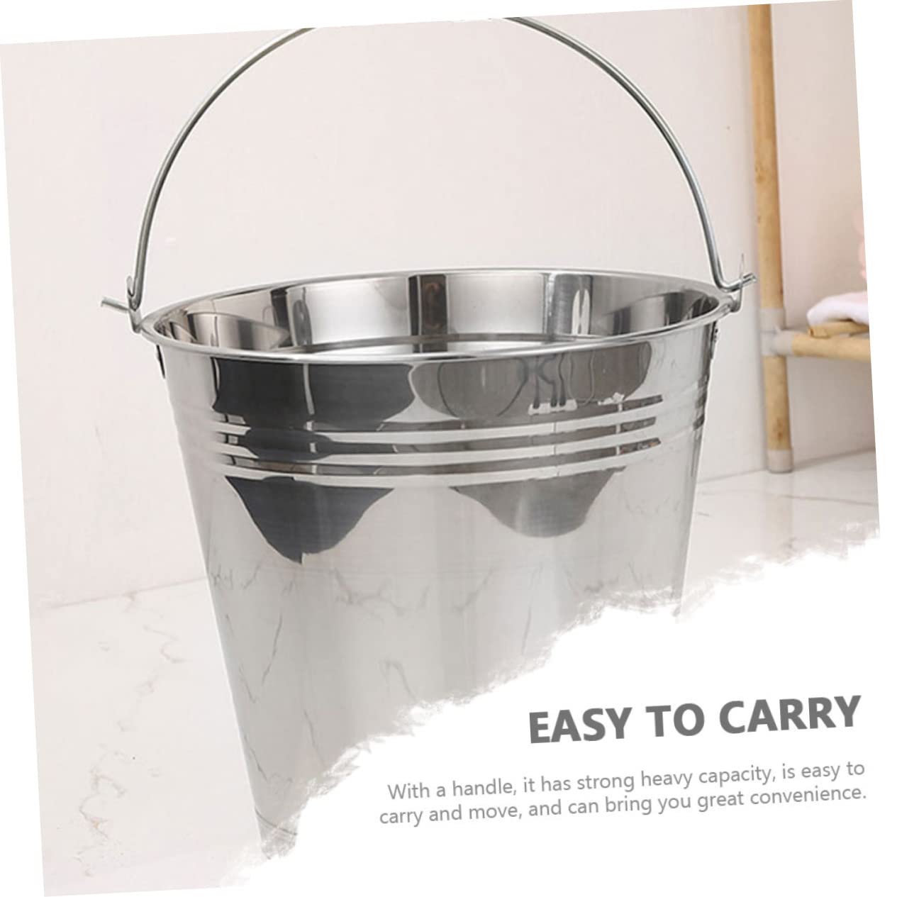 OUNONA Cubo de Acero Inoxidable 304 Construcción Sola Pieza con Tapa y Asa con Gran Capacidad Capacidad 8l Cubo Multiusos para Leche y Agua
