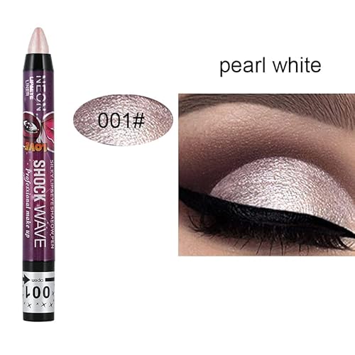 Meicoly 6 Pcs Eyeshadow Stick Set,Brown Champagne Gold Black Eyeshadow Metallic Shimmer Crayon,Pro Shiny Bright Starter Rotating Eyeshadow Sticks #TOP6