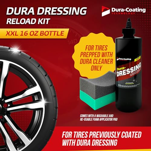 DURA-COATING TECHNOLOGY, Dressing Tire Dressing Re-Load Kit, for Tires Already Coated with Dura-Dressing - Car Tire Shine for Ultimate High Gloss Shine, Protection & Renewal - XXL 16oz Bottle - Thumbnail 2