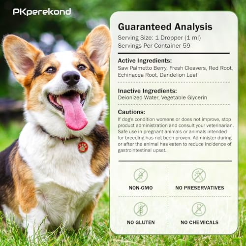 Image of Prostate Health Support for Dogs, Relieves Enlarged Prostate, Supports Urinary Tract Health, Normal Frequency, Enhances Overall Immune Wellness, Natural Herbal Supplement, 2 oz (59 ml), Herbal Flavor