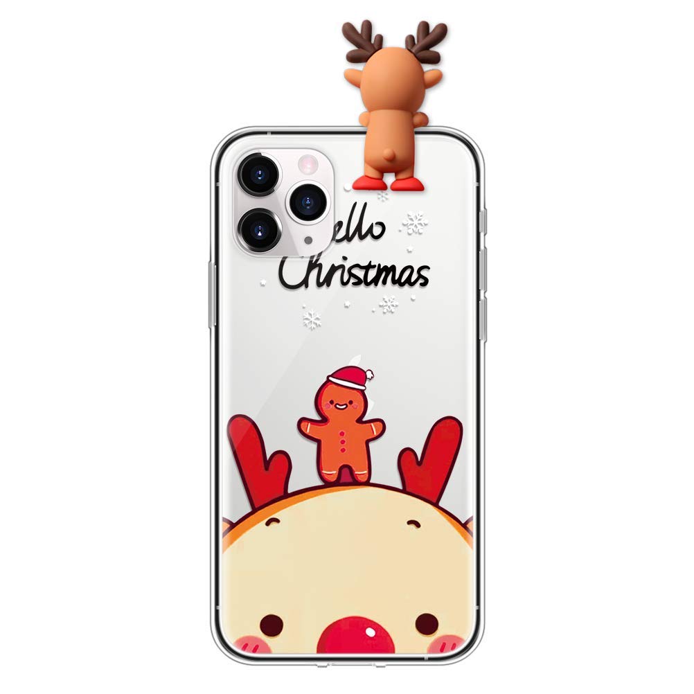 Yoedge Cover Natale Per Xiaomi Redmi Note 8 Pro – Trasparente Con Disegno 3D Cartoon – Silicone TPU Antiurto