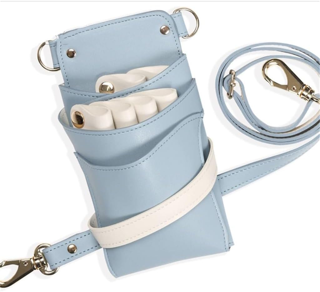 Hair Salon Styling Toolkit Color Block Leather Stylist Storage Crossbody Bag
