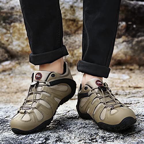 Desert Shoes Hiking Shoes Autumn and Winter Hiking Shoes Lightly Low-Hand Men's Shoes Used to Protect Your feet (Color : Brown, Size : 7.5)3