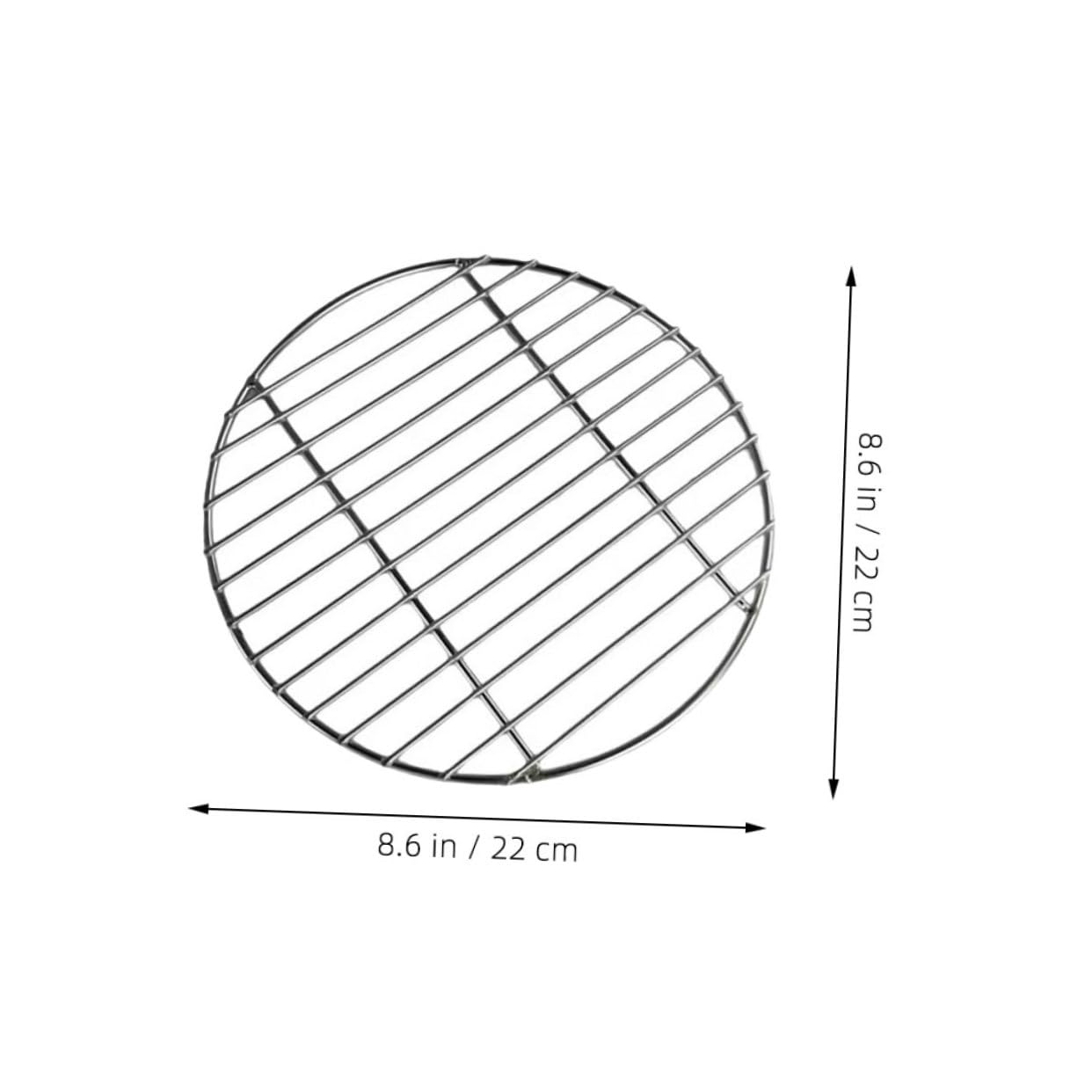 FONDOTIN Stainless Steel Grill Round Grill Grate Fish Grill Basket Grill Mesh for Simple Grill Grate Barbecue Mesh Grilling Net Grilling Mesh Grill Net Barbecue Grate Silver