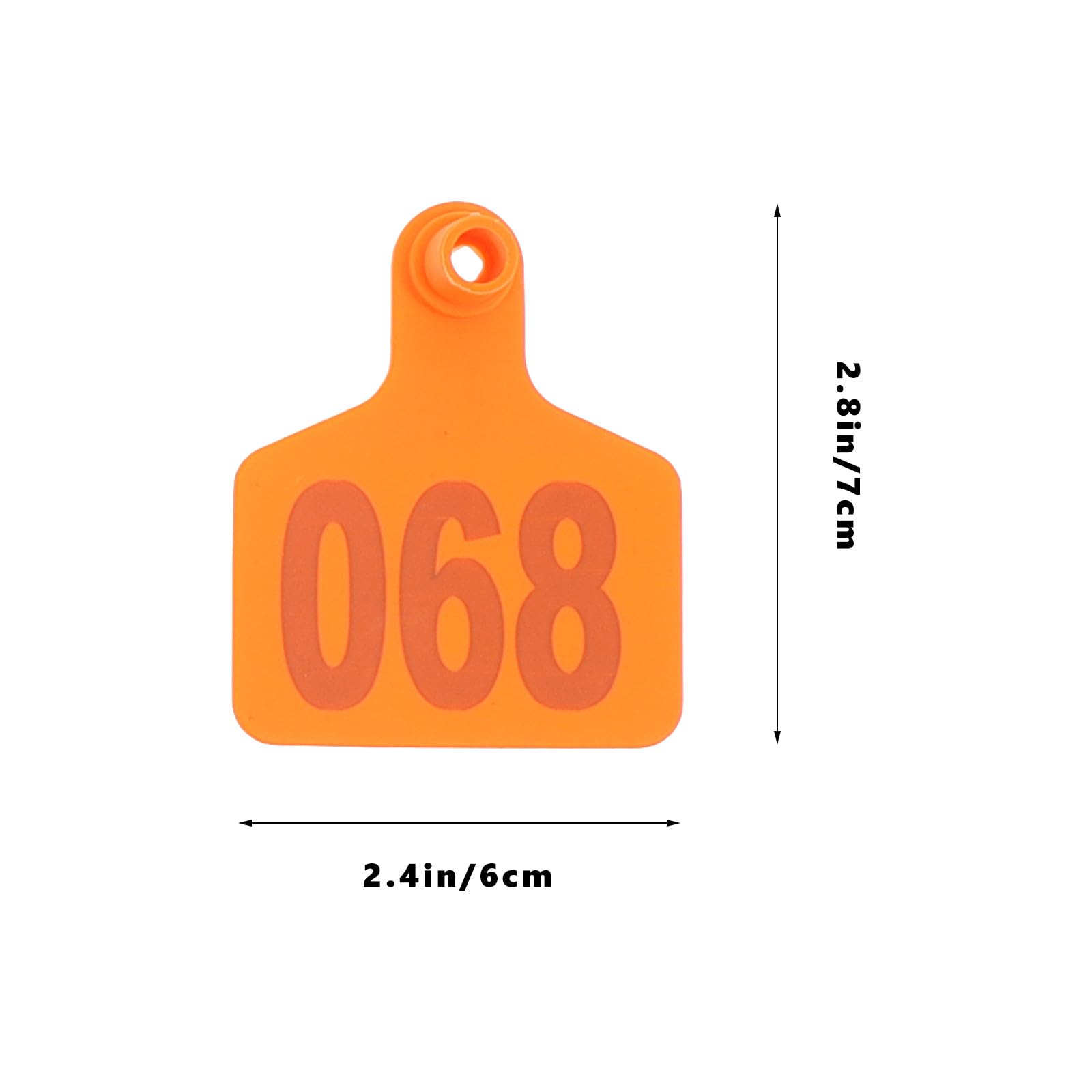 KESYOO 100 etichette per orecchie di bestiame arancione con numero, in plastica resistente, di piccole dimensioni, per mucche, pecore e maiali, adatte per l'identificazione e la gestione in fattoria e