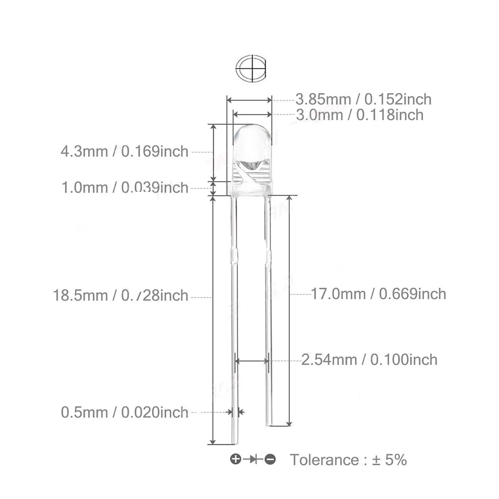 WHWRCADV 10 PCS 3mm LED Diode Kit Ultra Bright Warm White Red Green Blue UV Purple Yellow Orange Clear Diffused Lens F3 Emitting Assortment(Orange)