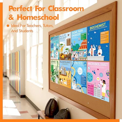 Image of Gethelud 17 Career in Science Posters, PET Laminated Learning Poster, Educational Science Charts For Middle & High School, Great Wall Decor For Classroom, Bulletin Board, Room, 11 inchx14.4 inch