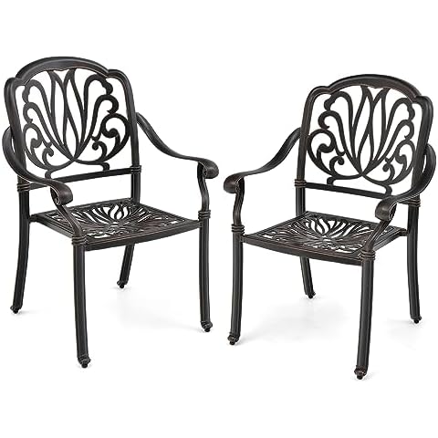 GOPLUS Chaises de Jardin Aluminium Cover