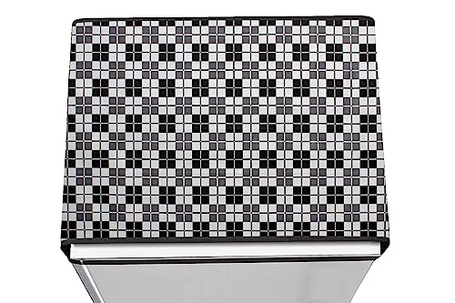 Image of Stylista Refridgerator top Cover Suitable for Samsung RT37C4512BX /HL, 322 Liter Fridge, Dimension (WXD) 65x111 CM, Checkered Pattern Black