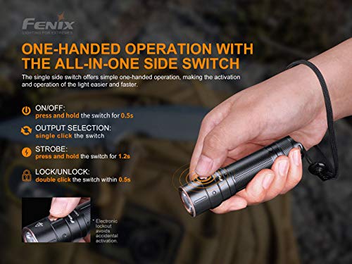 Fenix E28R Rechargeable Flashlight, 1500 Lumen Usb-C Edc Size Side Switch Operation, Quick Charging With Lumentac Organizer #TOP6