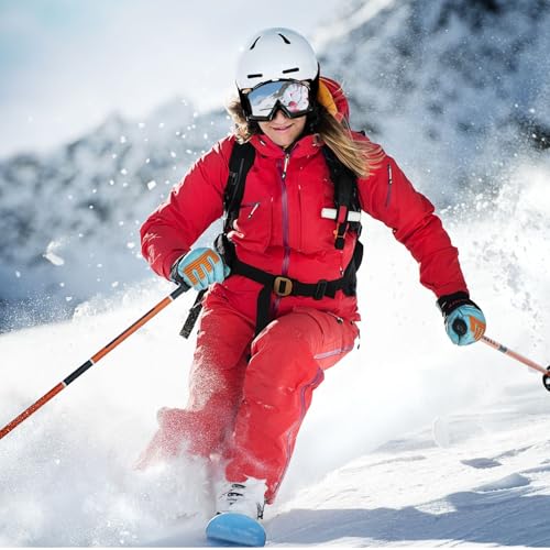 Motocross Brille Skibrille, Ski Snowboard Brille Verstellbarer Teleskopgurt, Crossbrille Mit Schaumstoffpolsterung, Sowohl für Damen Als Auch für Herren, Geeignet für Outdoor-Sportarten, Silbrig