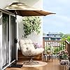 Garvee Patio Umbrella 9FT - Half Umbrella Outdoor with Smooth Crank Lift, Outdoor Shade Canopy for Patio, Backyard, Garden, Deck, Balcony -Tan