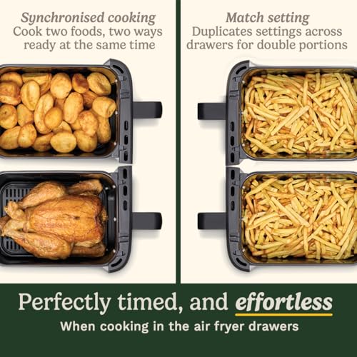 Cuisinart Tri Zone 13.6L Air Fryer & Oven | PFAS-Free | XXXL capacity | 3 Independent Cooking Zones | Dual 4.3L Air Frying Baskets + 5L Oven Drawer | 9-in-1 Cooking Functions | Sync+Match Cook - Image 5