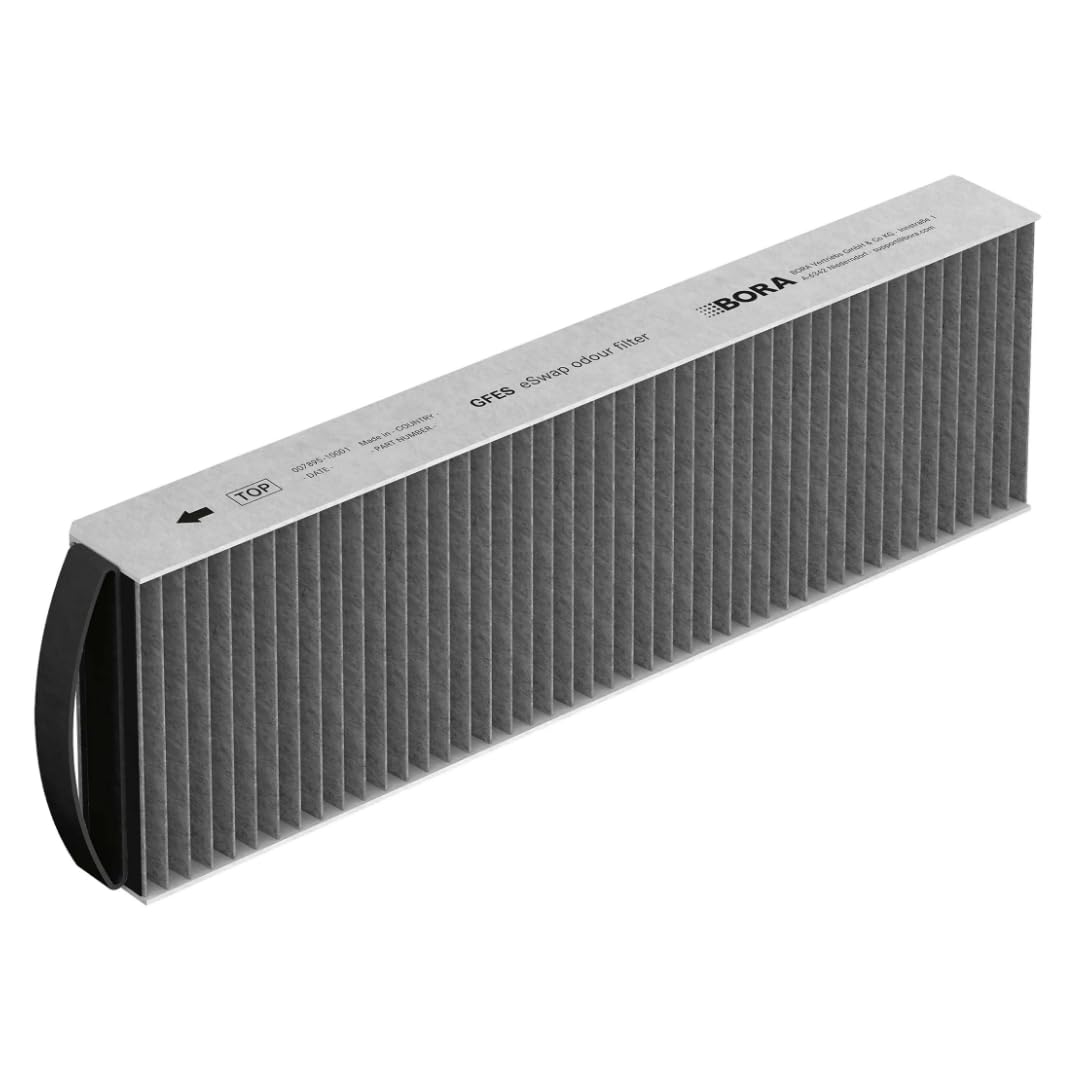 Bora Active Carbon Odour Filter Gfes Original Activated Carbon Filter Odour Filter For Pure & Easy Hob Extractor, Replacement Filter Accessories, Recirculation Filter, Odour Reduction, Tool-Free Filter Replacement, 150