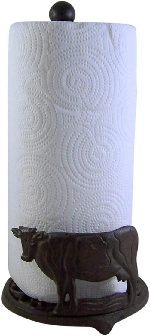 Cast Iron Cow Paper Towel Holder 13 Inch