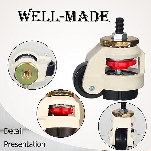 LINWEETEK Conjunto de 4 Rodízios de Haste de Máquina de Nivelamento de 2