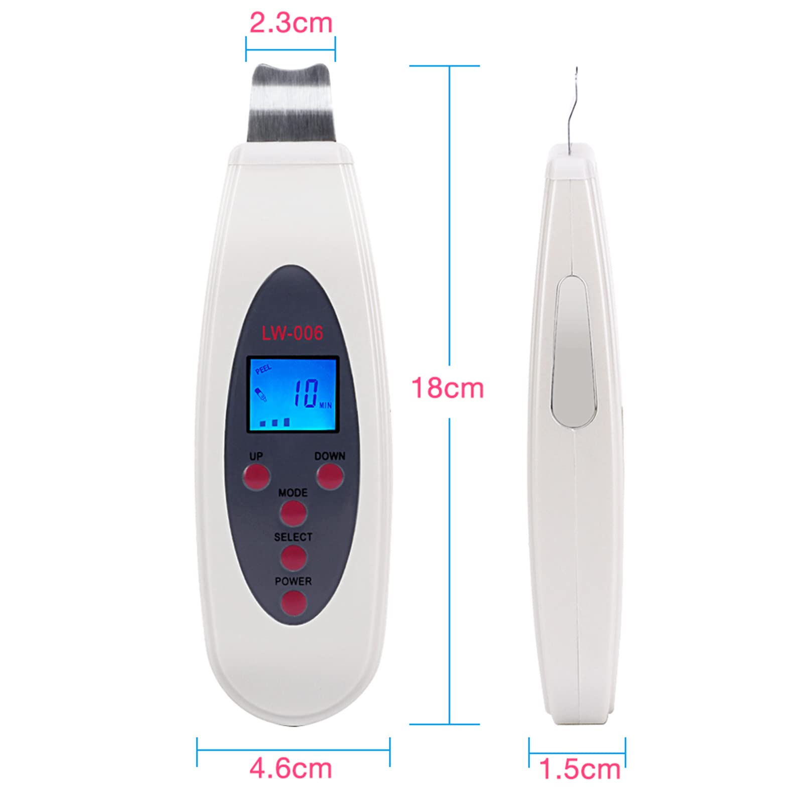 Scrubber Ad Ultrasuoni per La Pelle, Macchina per La Pulizia Profonda della Scrubber Ad Ultrasuoni con Display a LED, Macchina per L'ascensore della Pelle del Viso con Pala Sbucciata