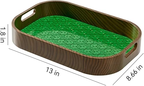 Vista 7 de VANDHOME Bandeja grande para servir con asas de 13 pulgadas, moderna y elegante, rectangular, bandeja de alimentos para comer, sala de estar