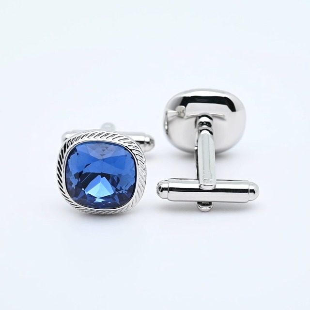 Gemelos azules de zirconio para hombres en caja de regalo miniatura 7