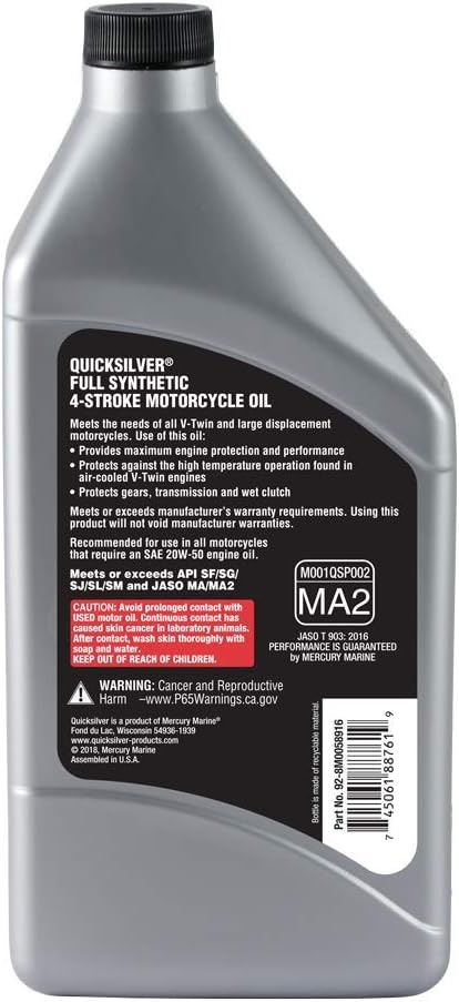 Quicksilver Full Synthetic Motorcycle Oil