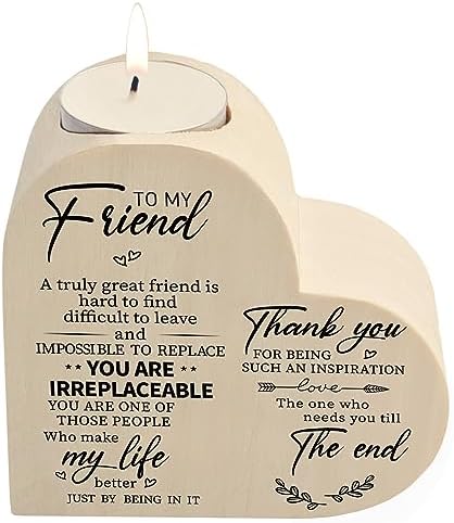 Amazon.com: Double-Sided Printing Wooden Candle Holders-to My Friend ...