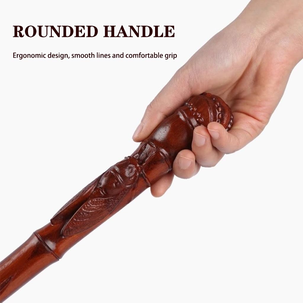 Drewniana, ręcznie rzeźbiona laska do chodzenia, ergonomiczna, antypoślizgowa, 87 cm, wiele kolorów, 1 szt.