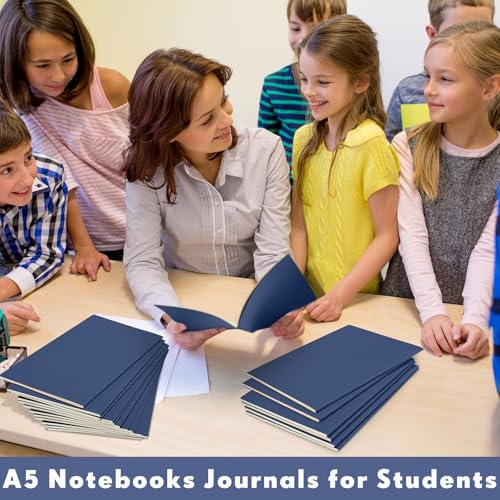 Image of 100 Pcs A5 Journals Notebooks Bulk,Navy,Dot | Kraft Softcover Small Notebooks 5.5 Inch x 8.3 Inch Notepads with 60 Page 30 Sheet for Writing Sketch Travel Office Supplies
