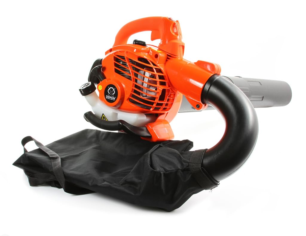 Soffiatore a Scoppio DEMON | 25,4 cc | Potenza Nominale 0,75 kW | 7500 giri/min | Lunghezza Totale Soffiatore 870 mm | Funzione Trituratore | con Sacco