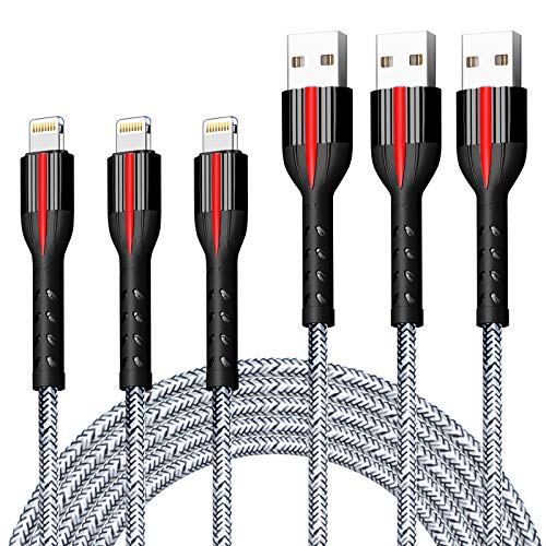 Up To 50% OFF MFI Certified iPhone Charger 6ft,mfi Lightning Cable 6 Foot Charging Cables, Fast iPhone Cord for iPhone iPhone 12 11 Pro Xs MAX XR 8 8 Plus 7 7 Plus 6s（Grey,6FT