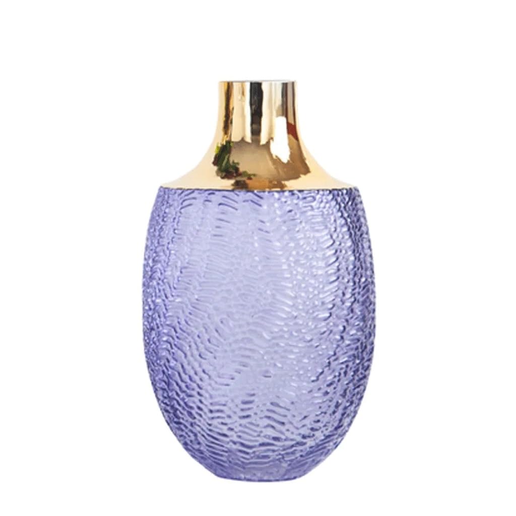 Vase à bord doré JFDBGU moyen modèle en verre élégant pour centre de table