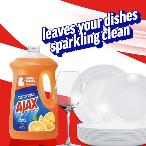 Image of Ajax Ultra Liquid Dish Soap Orange Scent, Triple Action, 90 fl oz Bottle