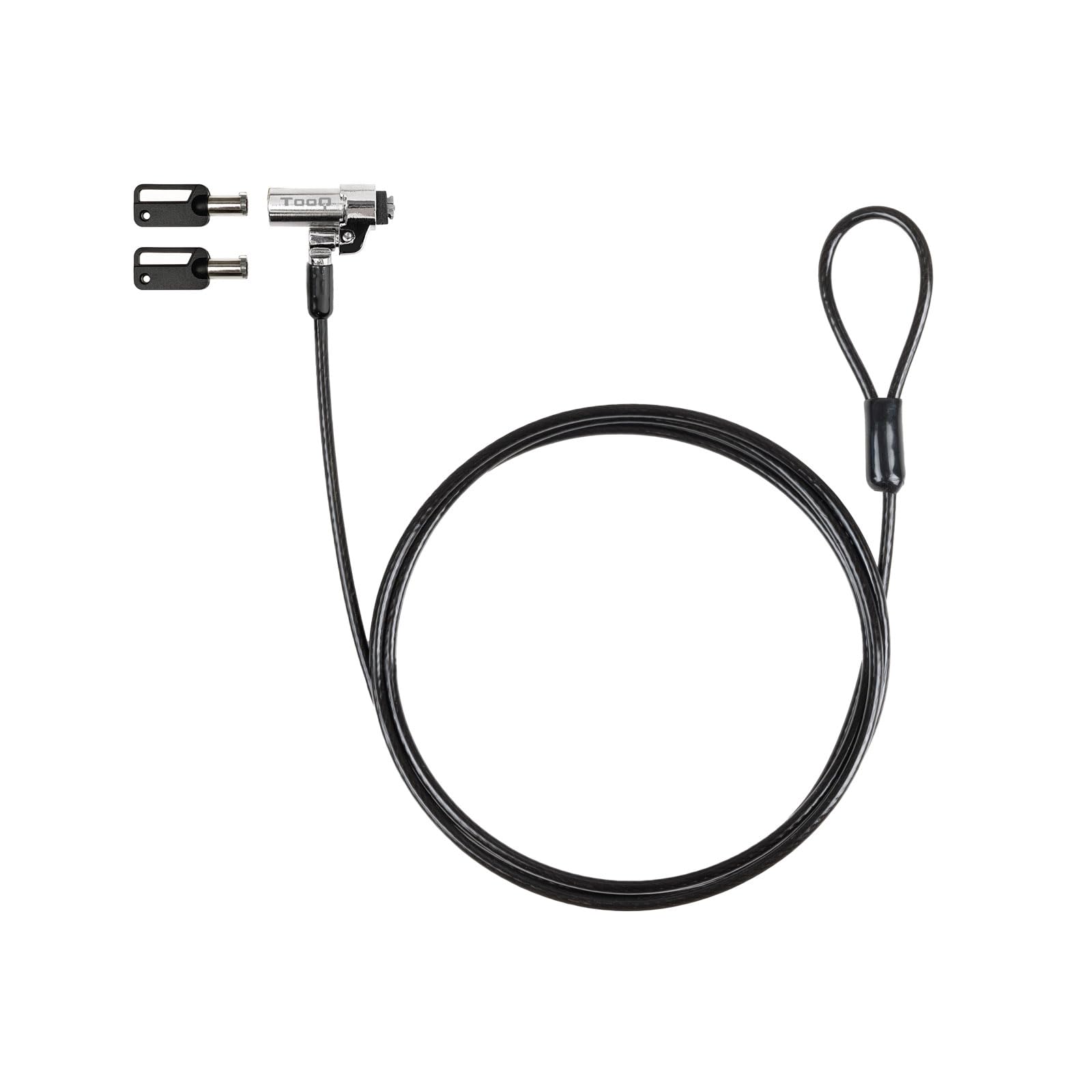 TOOQ TQCLKC0045-G - Nano Slot Security Cable with Key for Laptops 1.5 m, Dark Grey