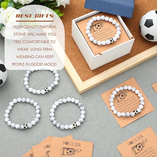 image for Ecation 12 Sets Sport Bracelets Lave Stone Beaded Elastic Stretch Brac