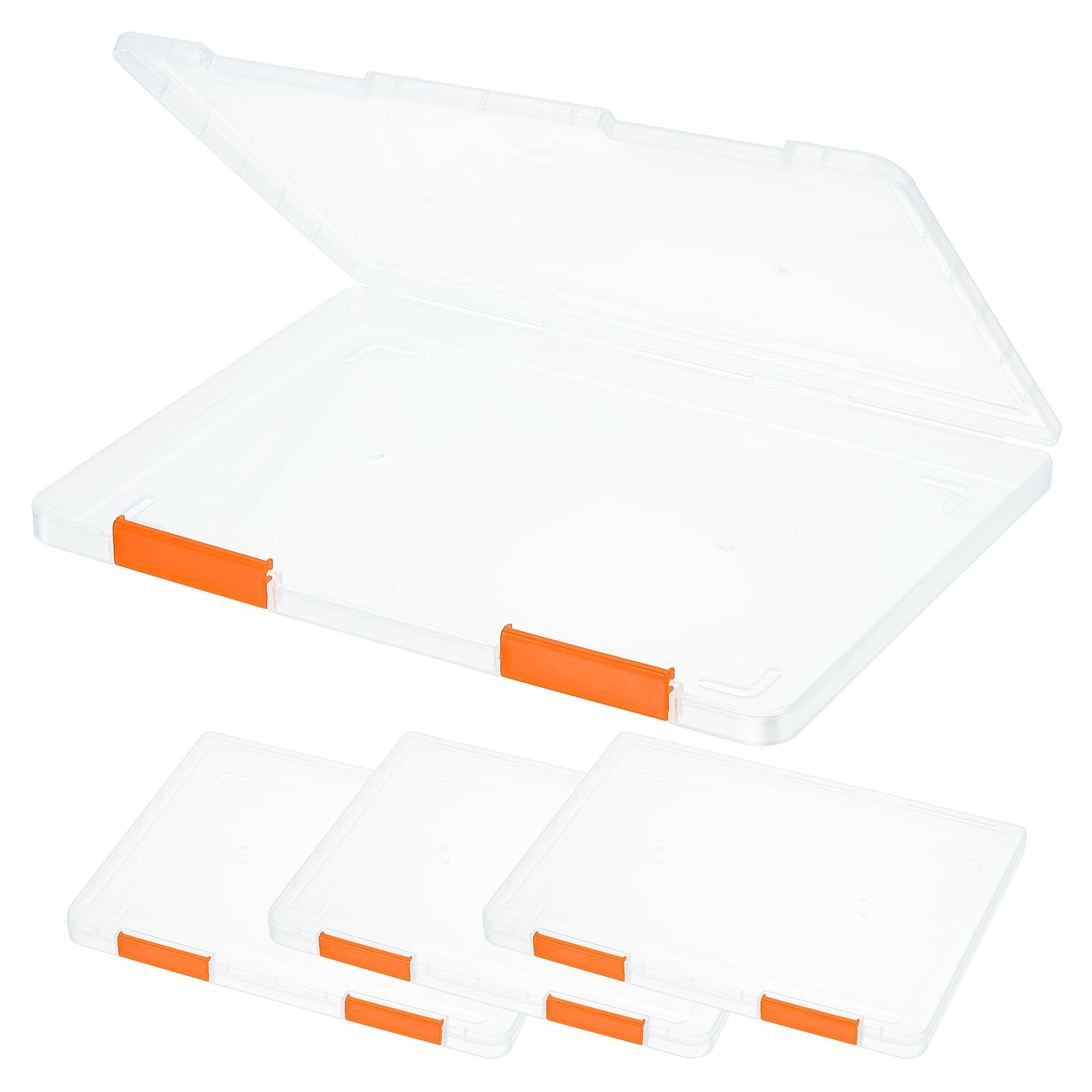 PATIKIL Clear A4 File Portable Project Case with Buckle Plastic Storage Box for 8.5" x 11" Letter Paper Scrapbook Paper Storage Case