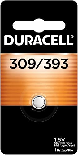 Miniatura 1 de Duracell Batería de botón de óxido plateado 309393, 1 unidad, batería de 1.5 voltios, larga duración para relojes, dispositivos médicos,