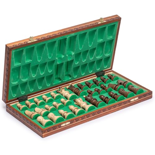 Juego de ajedrez Husaria de madera talla grande artesanal miniatura 6