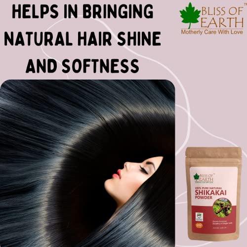 Image of Bliss of Earth 100% Pure & Natural Shikakai Powder | 3x100GM | Acacia Concina | Gorgeous hair Naturally | Traditional Hair Cleanser & Conditioner | Complete Hair Care |