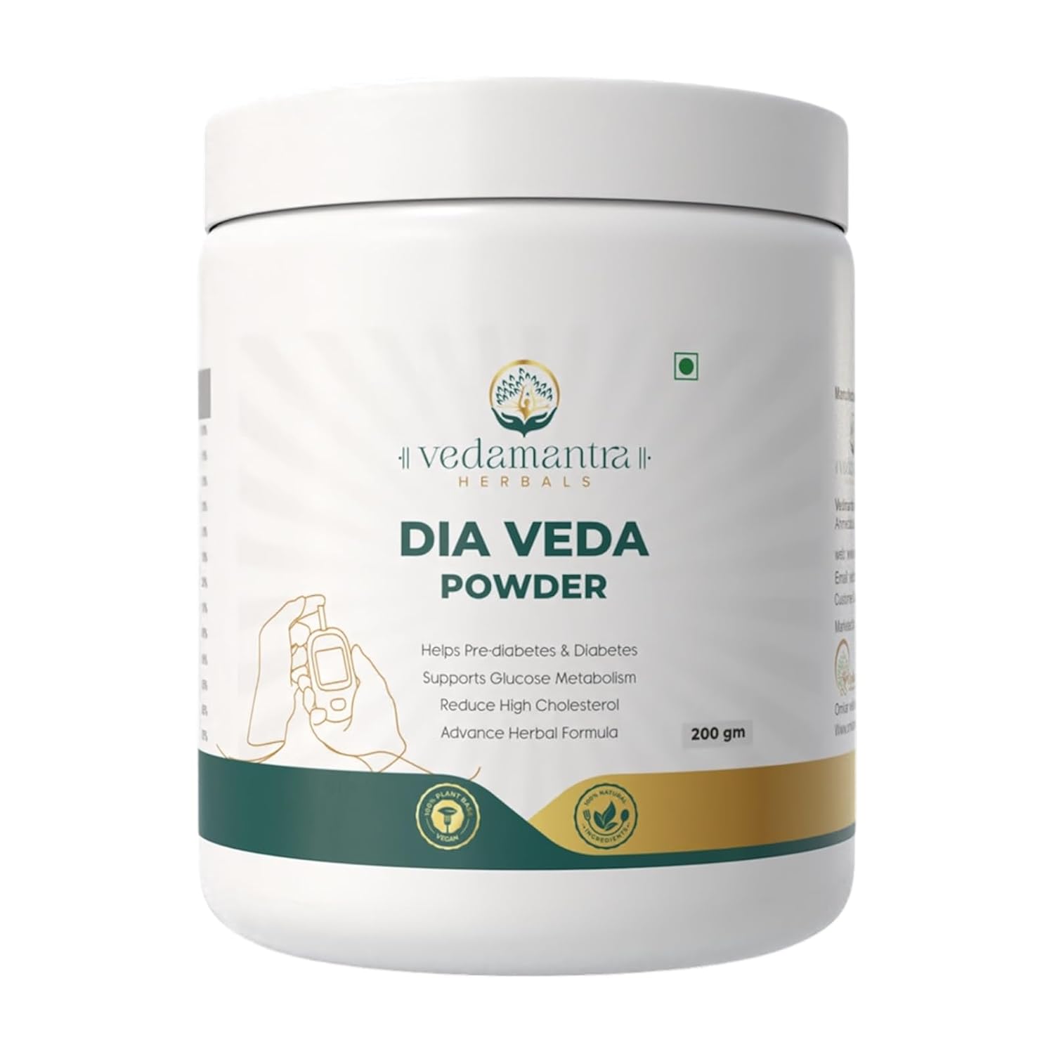 Advanced Herbal Diabetes Support Powder Natural Blood Sugar Balance Ayurvedic Glucose & Cholesterol Control Formula Metabolism Booster (120 Gram)