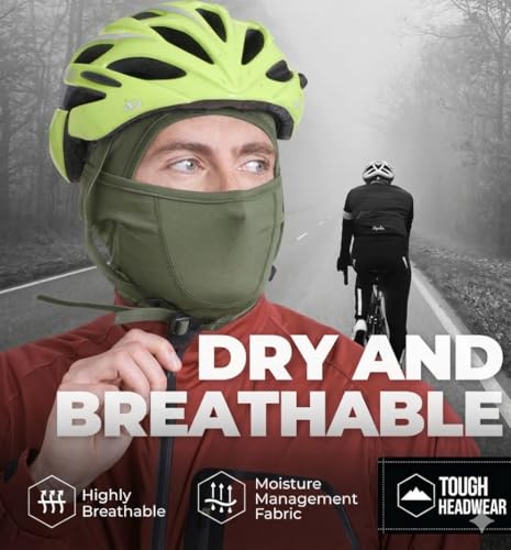 Image of Tough Headwear Balaclava Ski Mask - Breathable Face Mask for Men - Flexible Hinge Full Face Cover - Windproof Motorcycle Gear