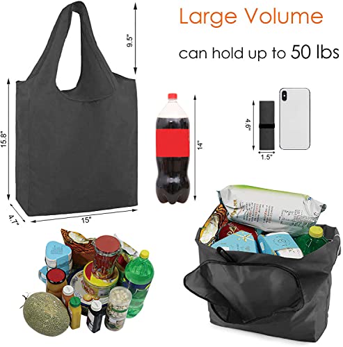 Image of BeeGreen Rolled Up Grocery Bags Reusable Shopping Bags Foldable for Groceries