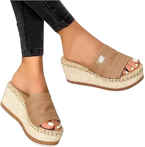 Amazon.com: Ykouyu Alpargatas para mujer, sandalias de tacón alto, con  plataforma abierta, cómodas sandalias de verano trenzadas : Ropa, Zapatos y  Joyería